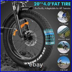 Ebike 26/20 500W 48V/12.5Ah Electric SnowithMoutain Bicycle Fat-Tire City ebike