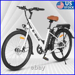 Ebike 26 350W 36V Electric Bike Bicycle 19mph E-Bike White City bike