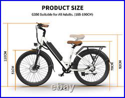 Ebike 26 350W Electric Bike City E-Bicycle 36V/10Ah Li-Battery White E-bike New