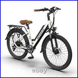 Ebike 26 350W Electric Bike City E-Bicycle 36V/10Ah Li-Battery White E-bike New