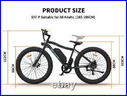 Ebike 26 500W Electric Bike Mountain Bicycle 36V/13A Battery FatTire for Adults
