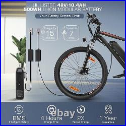 Ebike 26 500W Electric Bike Mountain Bicycle 48V/10Ah Battery 21 Speed E-bike