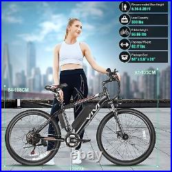 Ebike 26 500W Electric Bike Mountain Bicycle 48V Battery 21 Speed Black E-bike