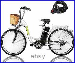 Ebike 26 Electric Bike 350W for Adult Commuting Electric Bicycle 6-Speed 25Mph