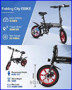 Ebike 350W 36V/15Ah Electric Folding Bike Bicycle 14 Tire City E-bike for Adult