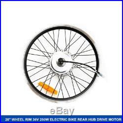 Ebike 36V 250W Electric bicycle conversion kit Rear Wheel Hub Motor Rim 20'