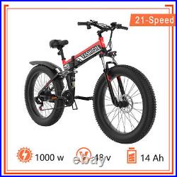 Electric Bicycle 1000W 26 E-Folding Bike Mountain Bike Fat Tire Ebike Snow Bike
