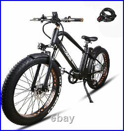 Electric Bicycle 26 750W Fat Tire Mountain EBike 6 Speeds Gear