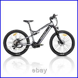 Electric Bicycle Ebike 27.5inch e-Mountain Bike 500W 48V City EMTB 27 Speed Gray