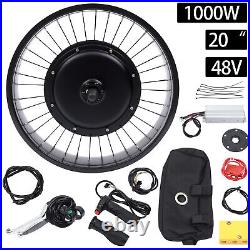 Electric Bicycle Ebike Wheel Motor Conversion Kit 48V 1000W 20in For Fat Tire
