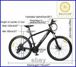 Electric Bicycle HOTEBIKE Mountain Bike 36V 350W 26'' Ebike Removable Battery