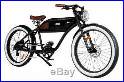 Electric Bicycle Street Cruiser Black Retro Greaser E-Bike 70s Art Replica NEW
