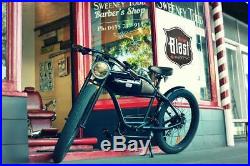 Electric Bicycle Street Cruiser Black Retro Greaser E-Bike 70s Art Replica NEW