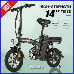 Electric Bike 14'' Folding Commuter Bicycle UP to 70 Miles City EBike Fast-Speed