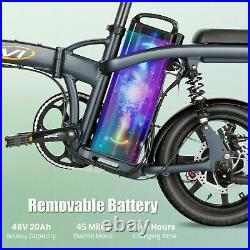 Electric Bike 14'' Folding Commuter Bicycle UP to 70 Miles City EBike Fast-Speed
