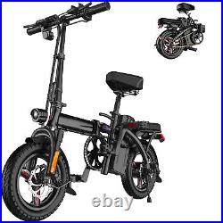 Electric Bike 14'' ebike 400W Folding City Commuter Bicycle 48V 15AH Battery LCD