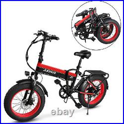 Electric Bike 20'' Fat Tire 1000W Mountain Snow Beach City Ebike 7-Speed Bicycle