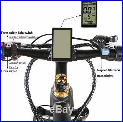 Electric Bike 20 Fat Tire E-Bike Shimano 6 Speed 300W 48V 8AH Lithium Battery
