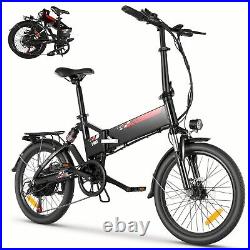 Electric Bike 20'' Folding City Commuter eBike for Adults Urban Hybrid Bicycle