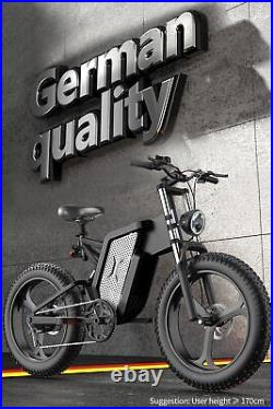 Electric Bike 2000W 25AH Panasonic Battery Ebike Front And Rear Shock Absorption
