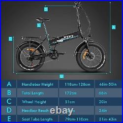 Electric Bike 20Inch Fat Tire Ebike 500W City Beach Snow Bicycle 499WH Battery