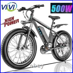 Electric Bike 26- 4.0 48V 500W Bicycle Fat-Tire 25MPH Mountain Snow Ebike-VIVI