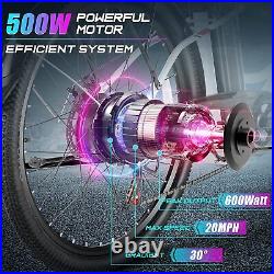 Electric Bike 26'' 500W City Cruiser Ebike High-Strength Carbon Steel Fork #ViVi
