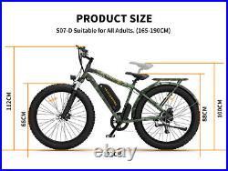 Electric Bike 26 750W 48V Ebike Mountain Bicycle Fat Tire Snow E-bike Green