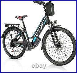 Electric Bike 26'' City Beach Commuter Bicycle 500W Cruiser Ebike with 48V Battery