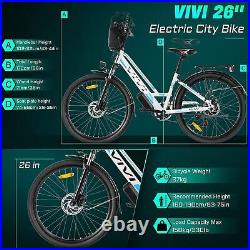 Electric Bike 26'' City Beach Commuter Bicycle 500With350W Cruiser Ebike Unisex