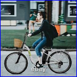 Electric Bike 26 Electric Bicycle Ebike 250W Commuting with Basket Lock 6-Speed