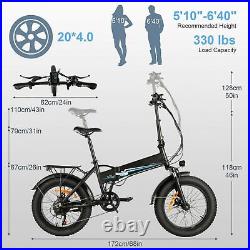 Electric Bike 26'' Fat Tire Mountain Bicycle Folding eBike 48V/12.5AH Battery
