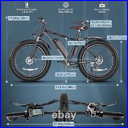 Electric Bike 26 x 4.0' 48V 500W Fat Tire Moutain Bicycle Snow eBike 22MPH NEW#