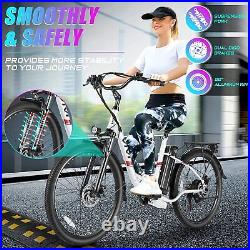 Electric Bike 500W 26''City Cruiser Ebike with360Wh Removable Battery/7 Speed VIVI