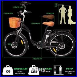 Electric Bike Mountain Bicycle 26'' Ebike with 2 Removable Li-Battery For Adults