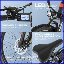 Electric Bike Mountain Bike 750W Peak Power 26'' 21 Speed Ebike 48V Battery