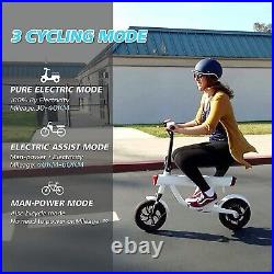 Electric Bike for Adults, DYU V1 12 Mini Folding Electric Bicycle Ebike Black