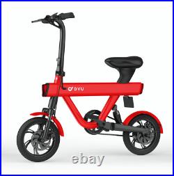 Electric Bike for Adults, DYU V1 12 Mini Size Folding Electric Bicycle Ebike Red