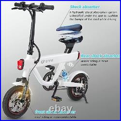 Electric Bike for Adults, DYU V1 12 Mini Size Folding Electric Bicycle Ebike Red