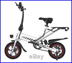 Electric Folding Bicycle 36V 7.5Ah 350W Dual Power Mode C3 City eBike White