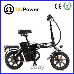 Electric Folding Bike Bicycle 14'' 350W Motor EBike City 48V 14Ah Li-ion Battery