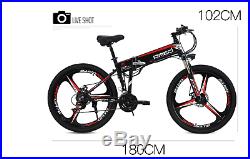 Electric Folding Mountain Bike for Adult, 26 Inch, 48V10AH Ebike Foldable, Black