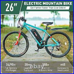 Electric Mountain Bike 26 350W Motor 48V Battery USB Port City eBike E Bicycle