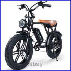 Fat Tire Electric Bike 20 inch 48v 750with1000W 7-Speed Mountain ebike for Adults
