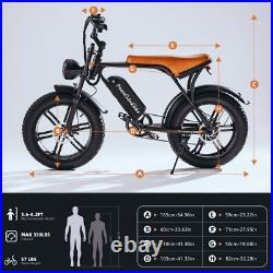 Fat Tire Electric Bike 20 inch 48v 750with1000W 7-Speed Mountain ebike for Adults
