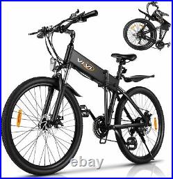 Foldable Electric Bike for Adults, 26 Mountain Bike 350W Ebike 21Speed Bicycle+
