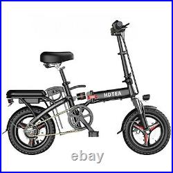 Folding 14 48V 12.5AH 500W Electric FatTire City E Bike Beach Bicycle Ebike LCD