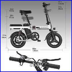 Folding 350W Electric Bike, 14 Fat Tire City Commuter Ebike UL 2849 Certified