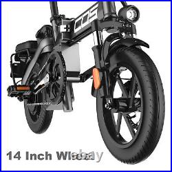 Folding Electric Bike 14'' 350W Hub Motor Ebike 48V 14AH Lithium Li-Ion Battery