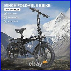 Folding Electric Bike 16 350W Electric Bike Electric Bicycle City Ebike, Black